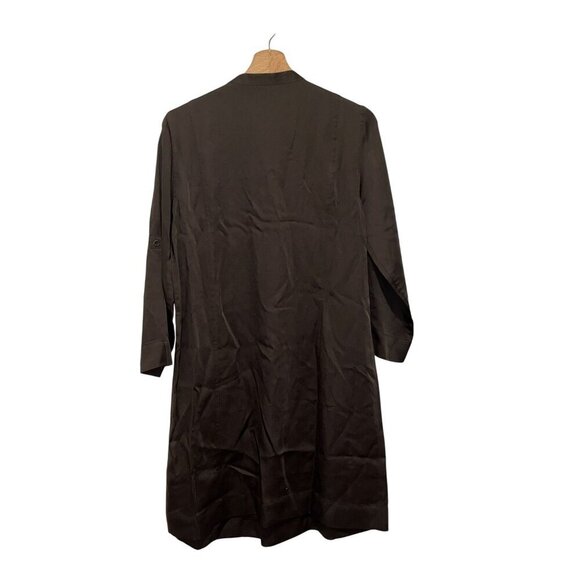 Eileen Fisher Green Tencel Relaxed Fit Button-Up Tunic Midi Dress Women's Size S - Picture 2 of 9